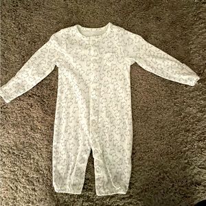 CARTERS Footless Lamb Button Onesie